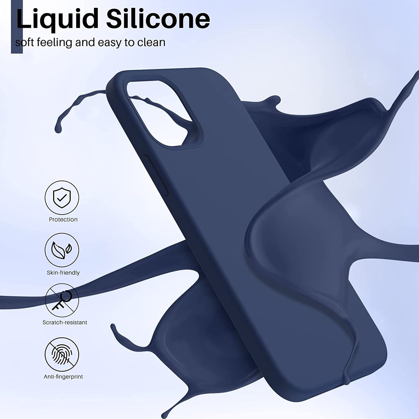 Dėklas Liquid Silicone 1.5mm Xiaomi Redmi 13 4G/Redmi 13 5G/Poco M6 4G tamsiai mėlynas