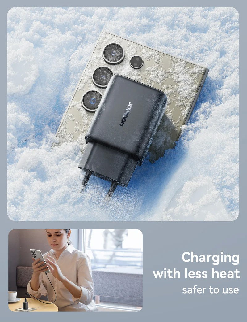 Įkroviklis Joyroom JR-TCF23 25W USB-C + USB-C to USB-C cable 1.0m juodas