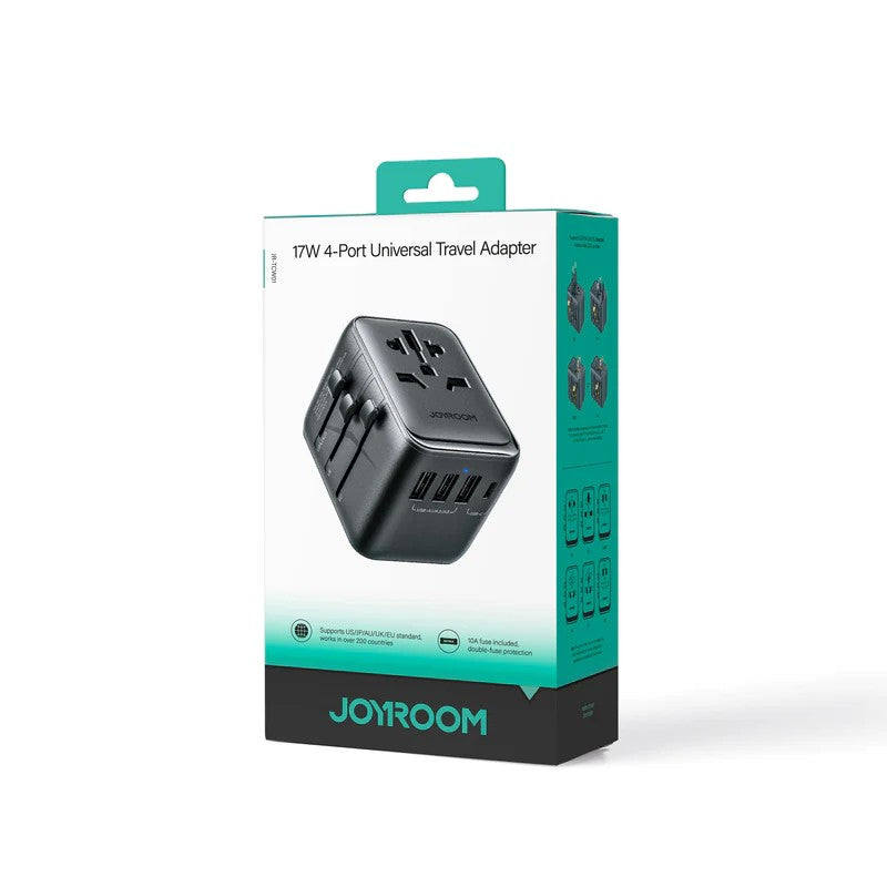 Universalus kelioninis įkroviklis Joyroom JR-TCW01 15W 3xUSB-A/USB-C juodas
