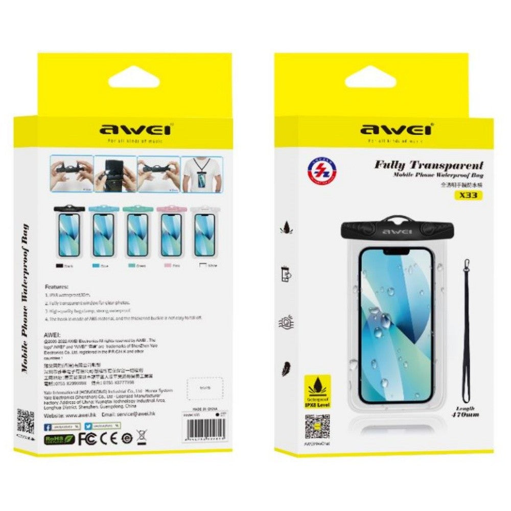 Atsparus vandeniui dėklas Awei X33 juodas