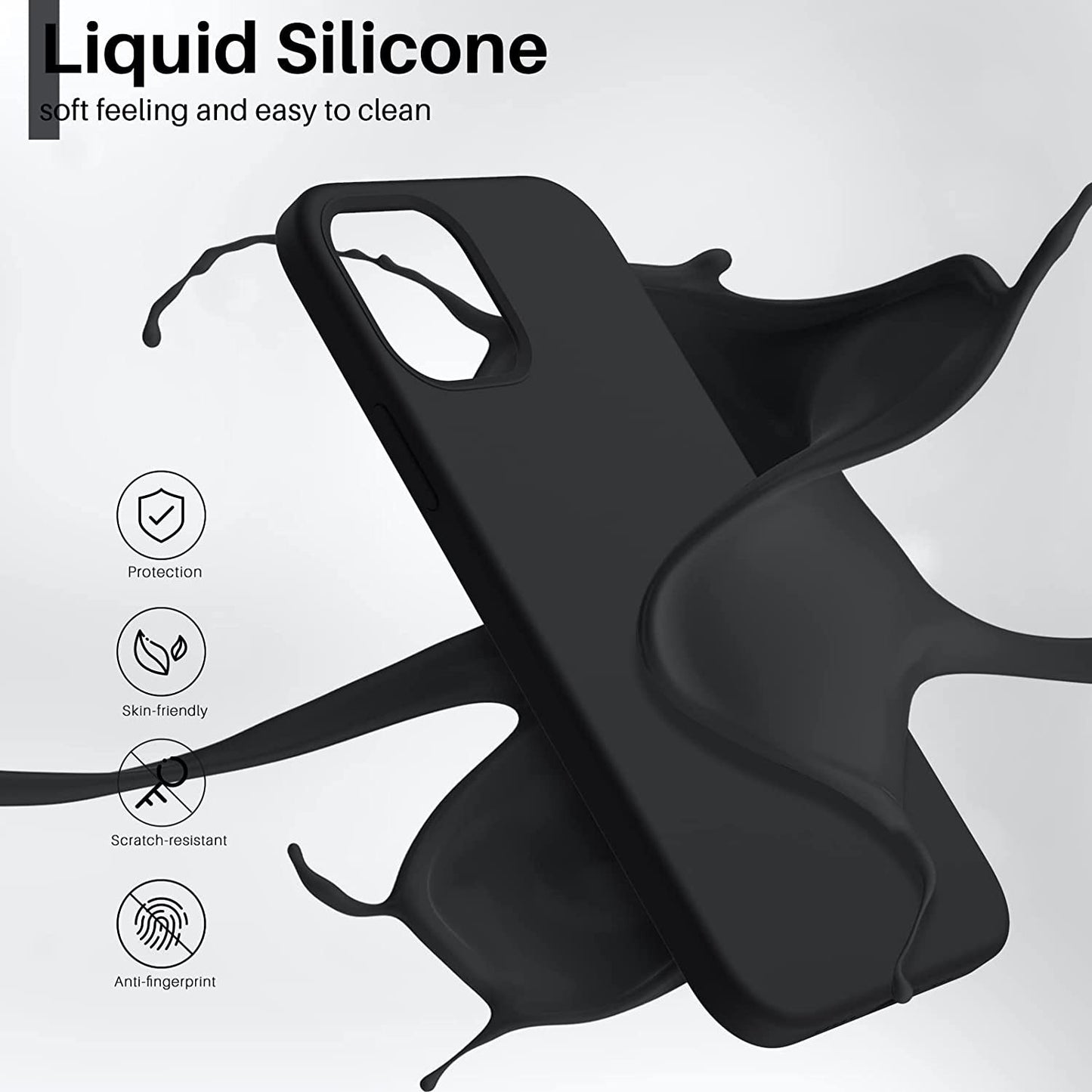 Dėklas Liquid Silicone 1.5mm Samsung A165 A16 4G/A166 A16 5G juodas