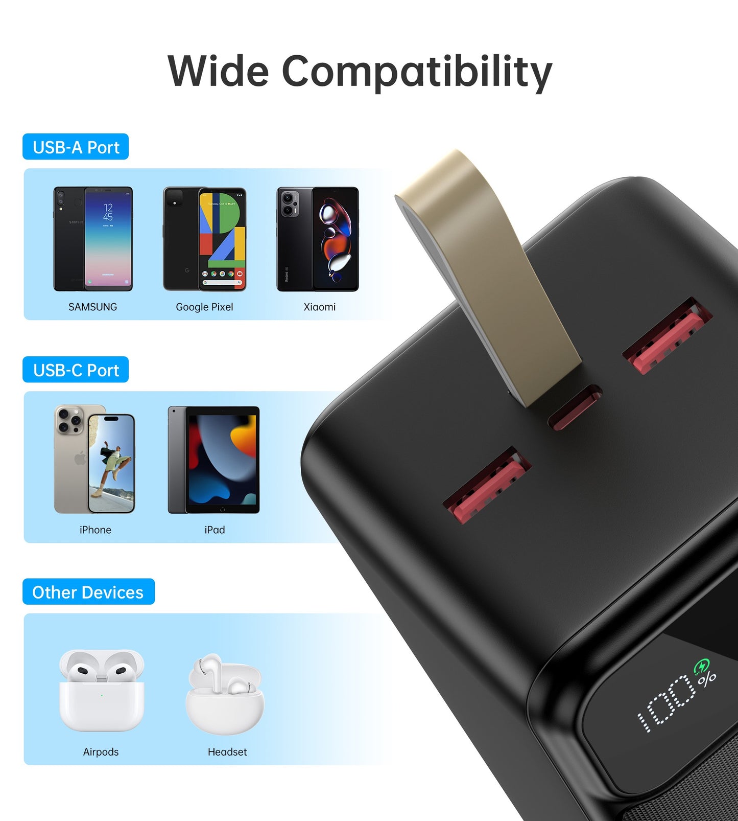 Išorinė baterija Power Bank Choetech B732 22.5W 50000mAh juoda