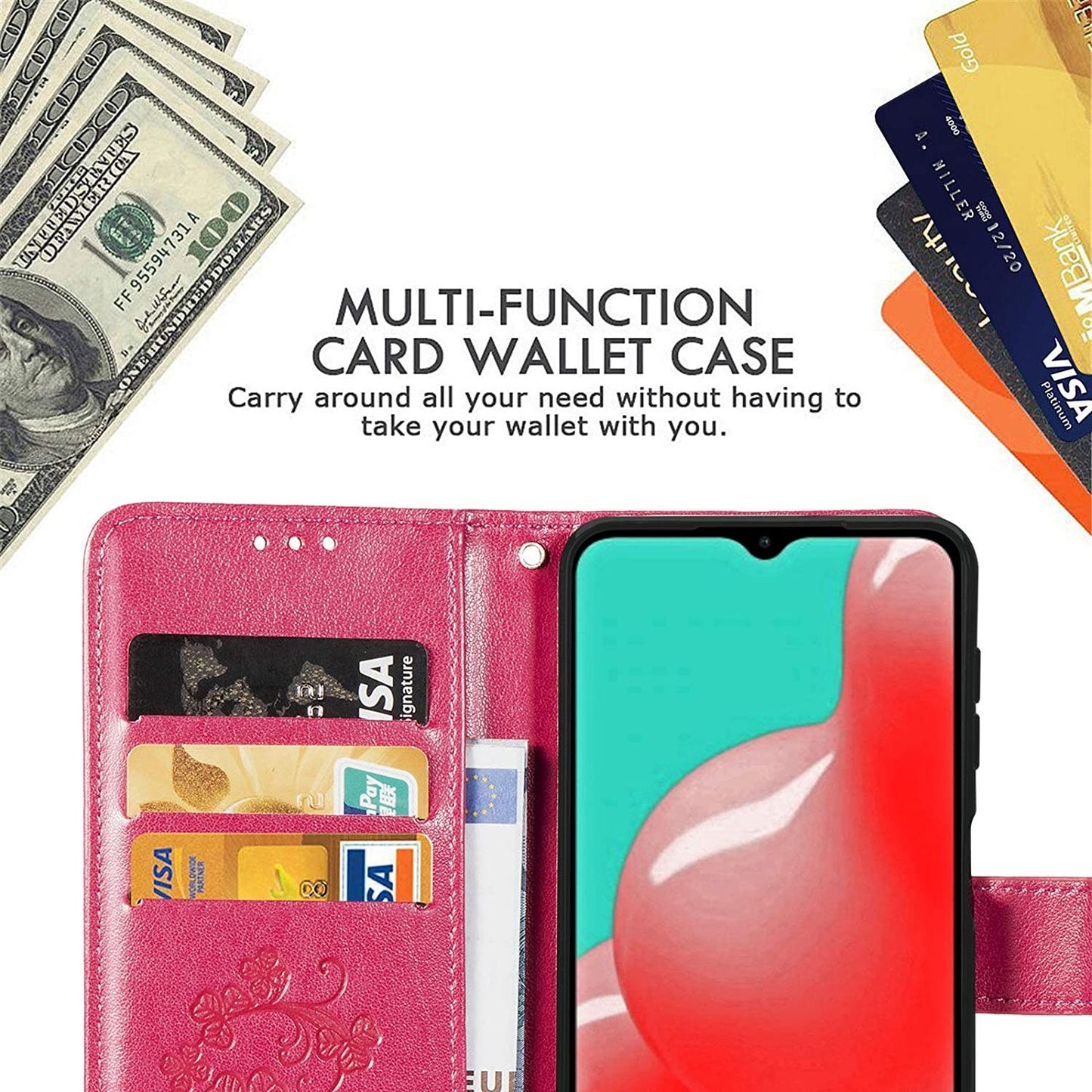 Dėklas Flower Book Samsung A566 A56 5G rožinis-raudonas