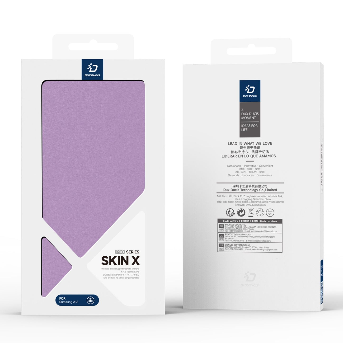 Dėklas Dux Ducis Skin X Pro skirtas Samsung A165 A16 4G/A166 A16 5G violetinis
