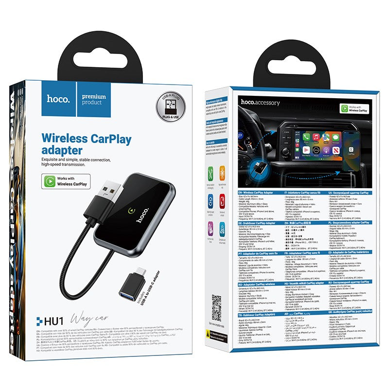 Belaidis CarPlay adapteris Hoco HU1 juodas