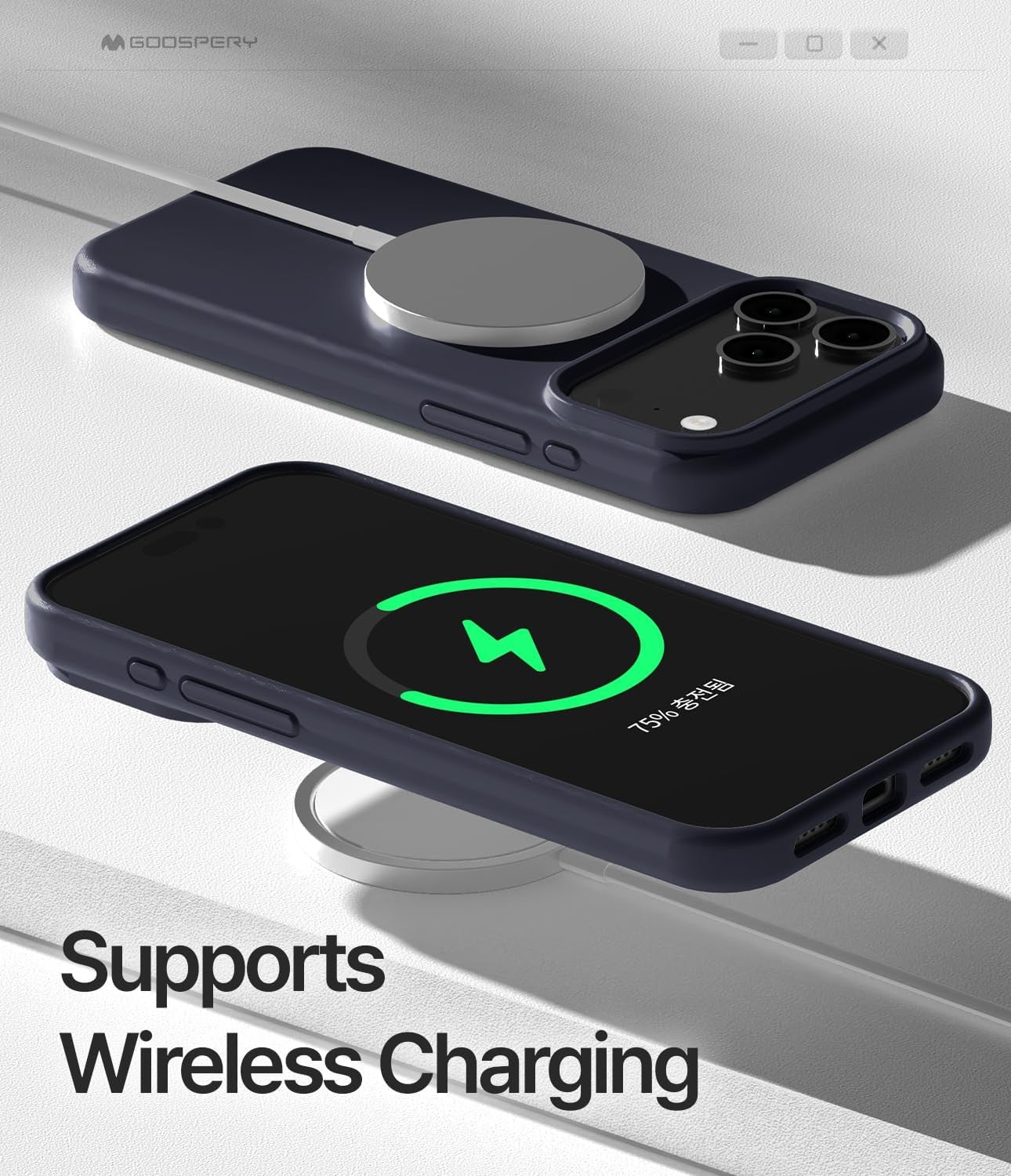 Dėklas Mercury Pure Magsafe Silicon Case Apple iPhone 17 Pro tamsiai mėlynas