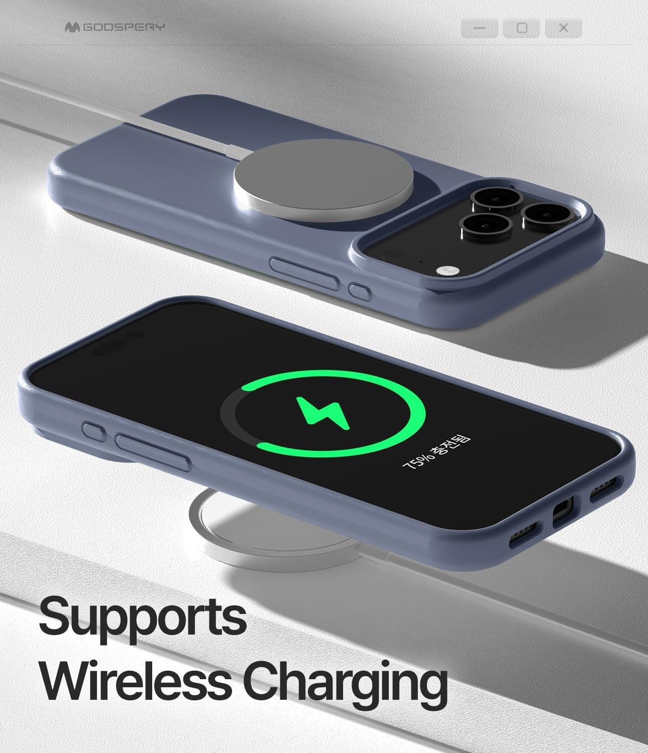 Dėklas Mercury Pure Magsafe Silicon Case Apple iPhone 17 Pro levandos pilka