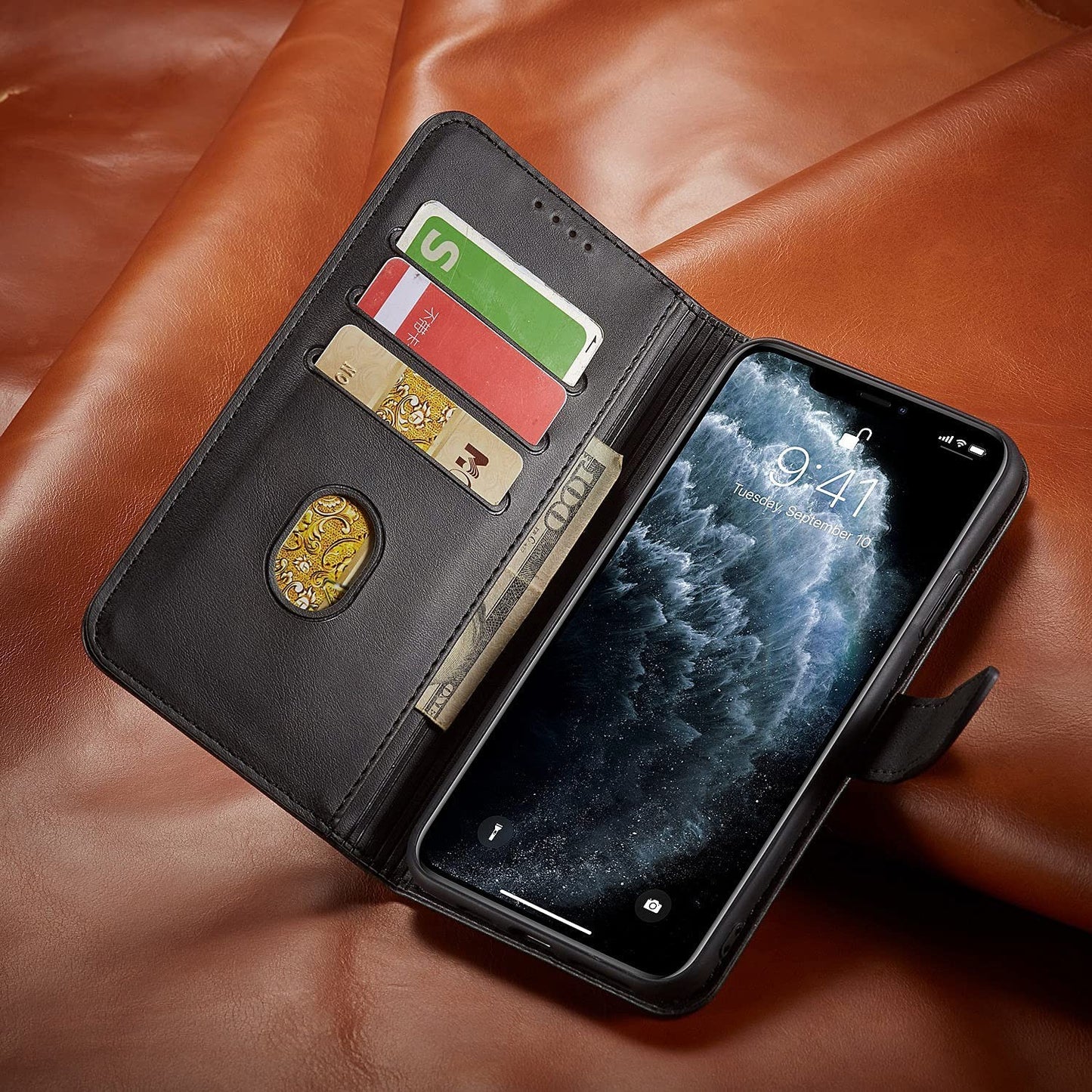 Dėklas Wallet Case Samsung A376 A37 5G juodas