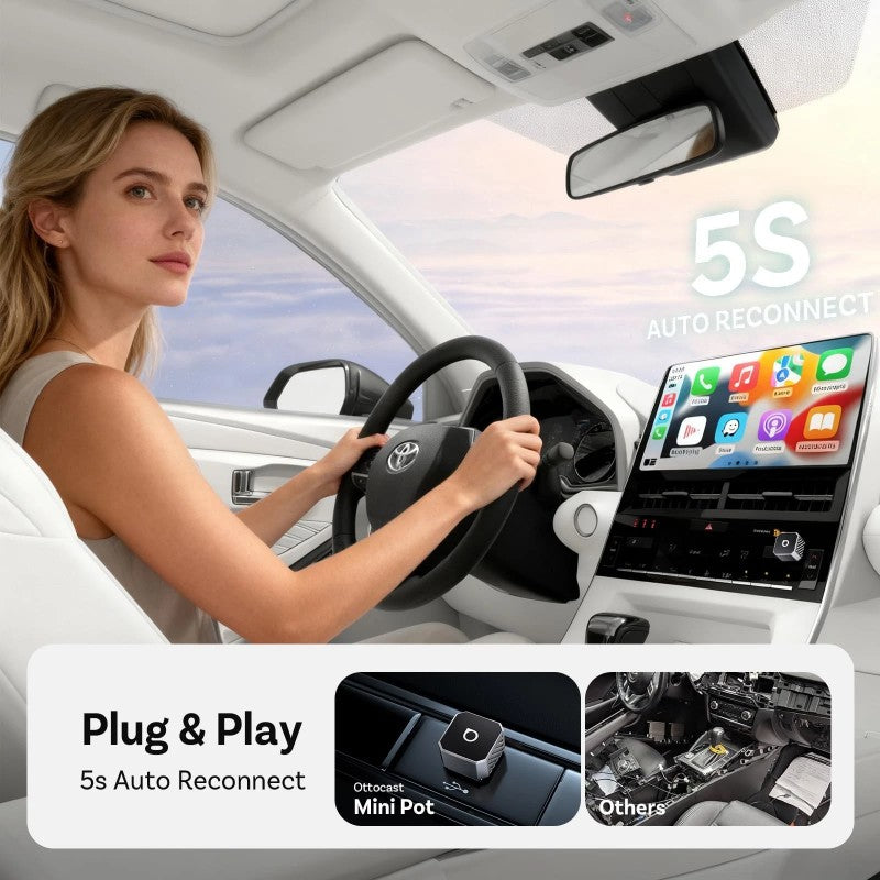Belaidis CarPlay/Android Auto adapteris Ottocast Mini Cube juodas CP88-T3