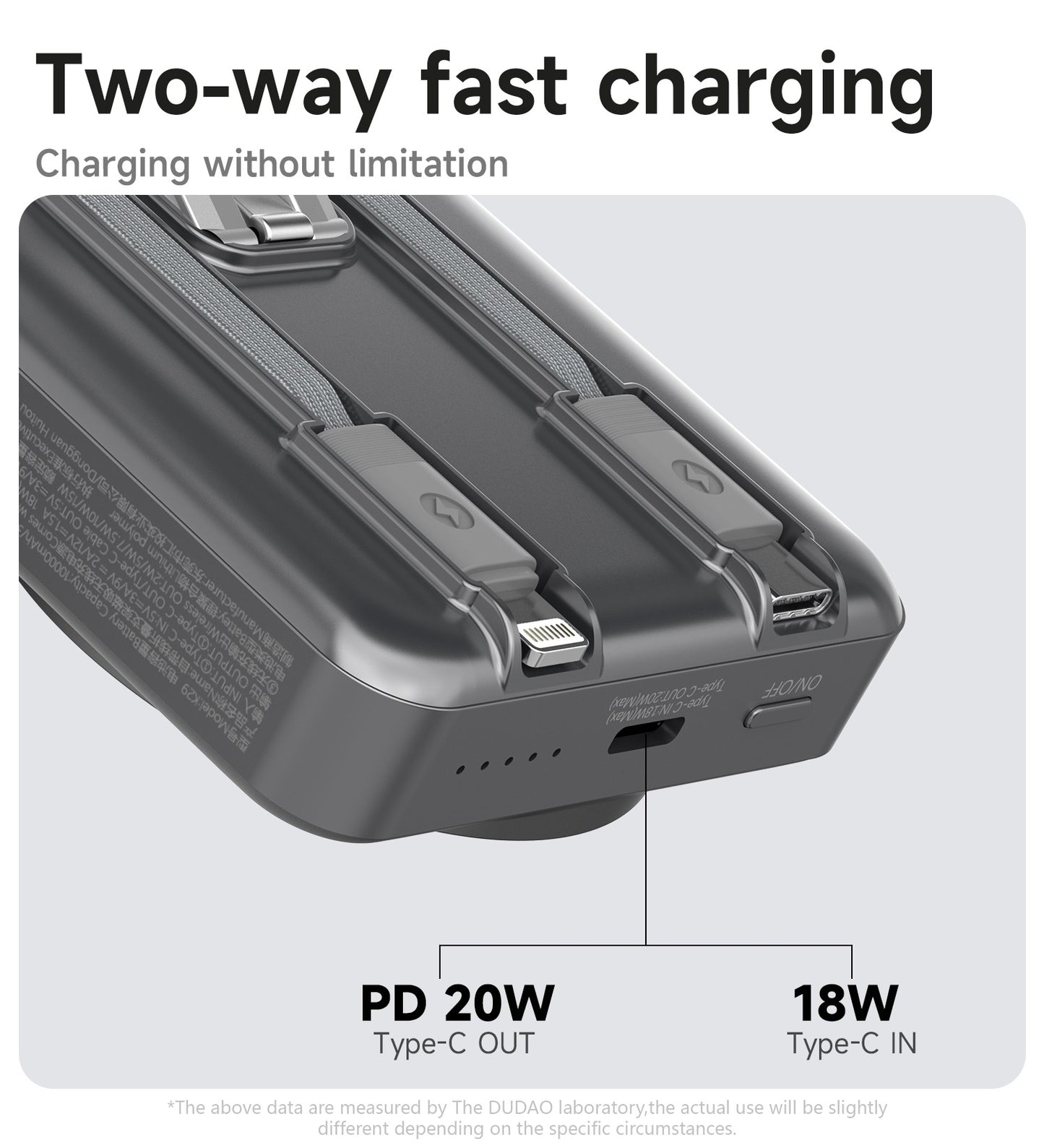 Išorinė baterija Power Bank Dudao K29 MagSafe 20W 10000mAh pilkas