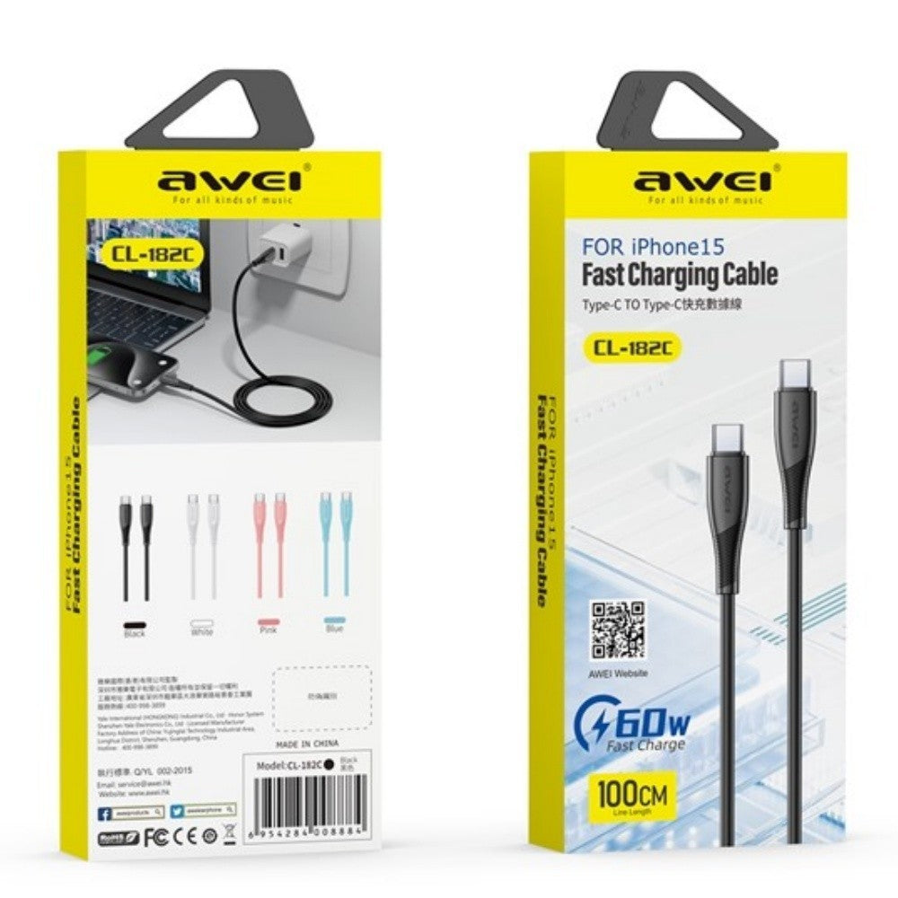USB kabelis Awei CL-182i USB-C to Lightning 1.0m baltas Default Title