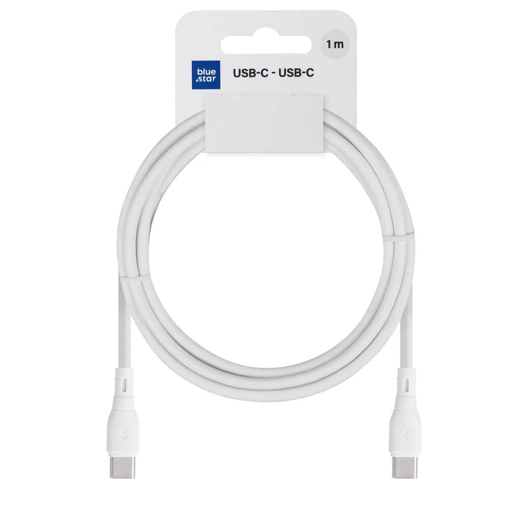 USB kabelis Blue Star PJ73-13-3 USB-C to USB-C 60W 1.0m baltas Default Title