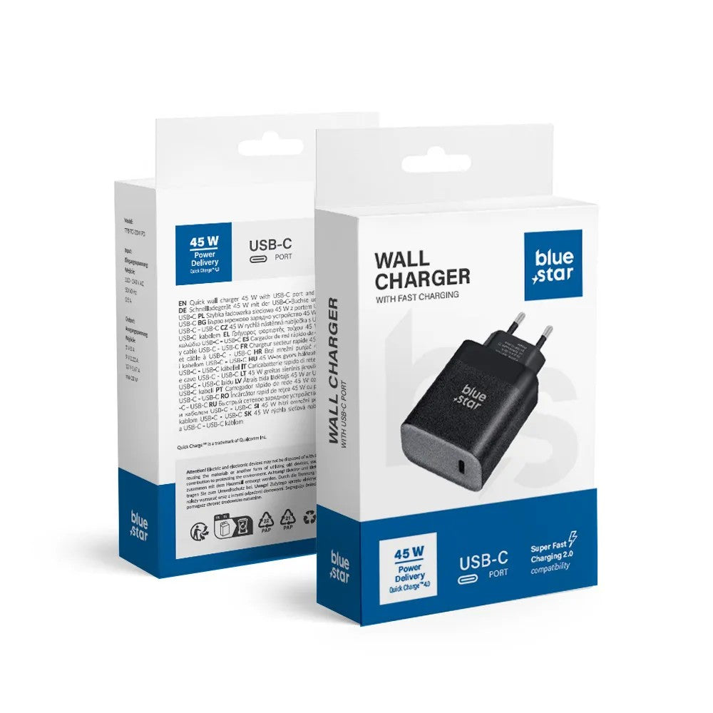 Įkroviklis Blue Star 45W USB-C juodas Default Title