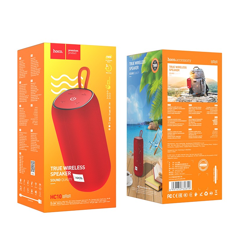 Bluetooth nešiojamas garsiakalbis Hoco HC10 raudonas