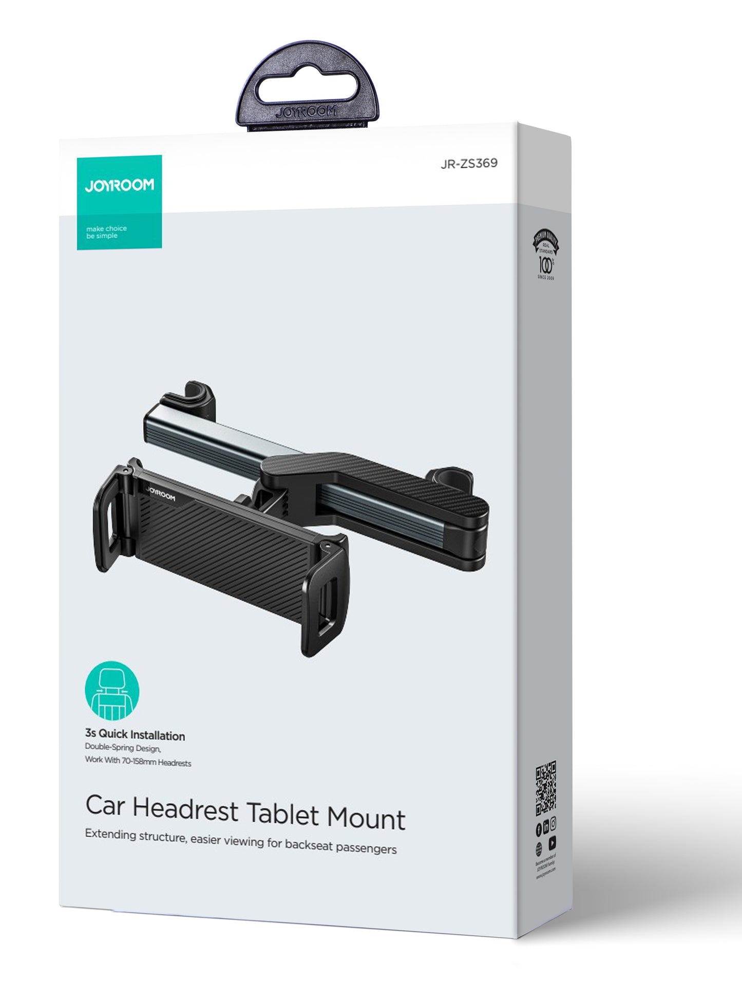 Automobilinis laikiklis ant sėdynės atlošo Joyroom JR-ZS369 car headrest tablet holder juodas