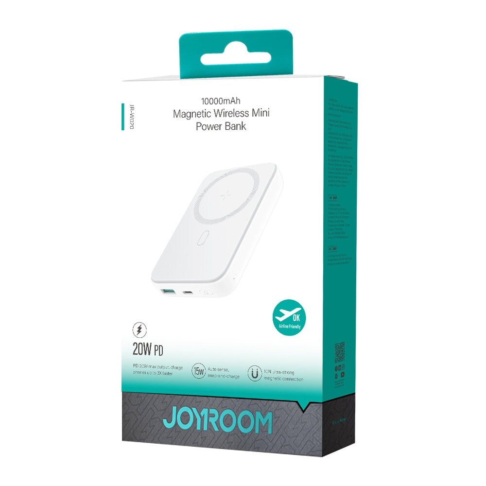 Išorinė baterija Power Bank Joyroom JR-W020 20W Magnetic Wireless 10000mAh balta