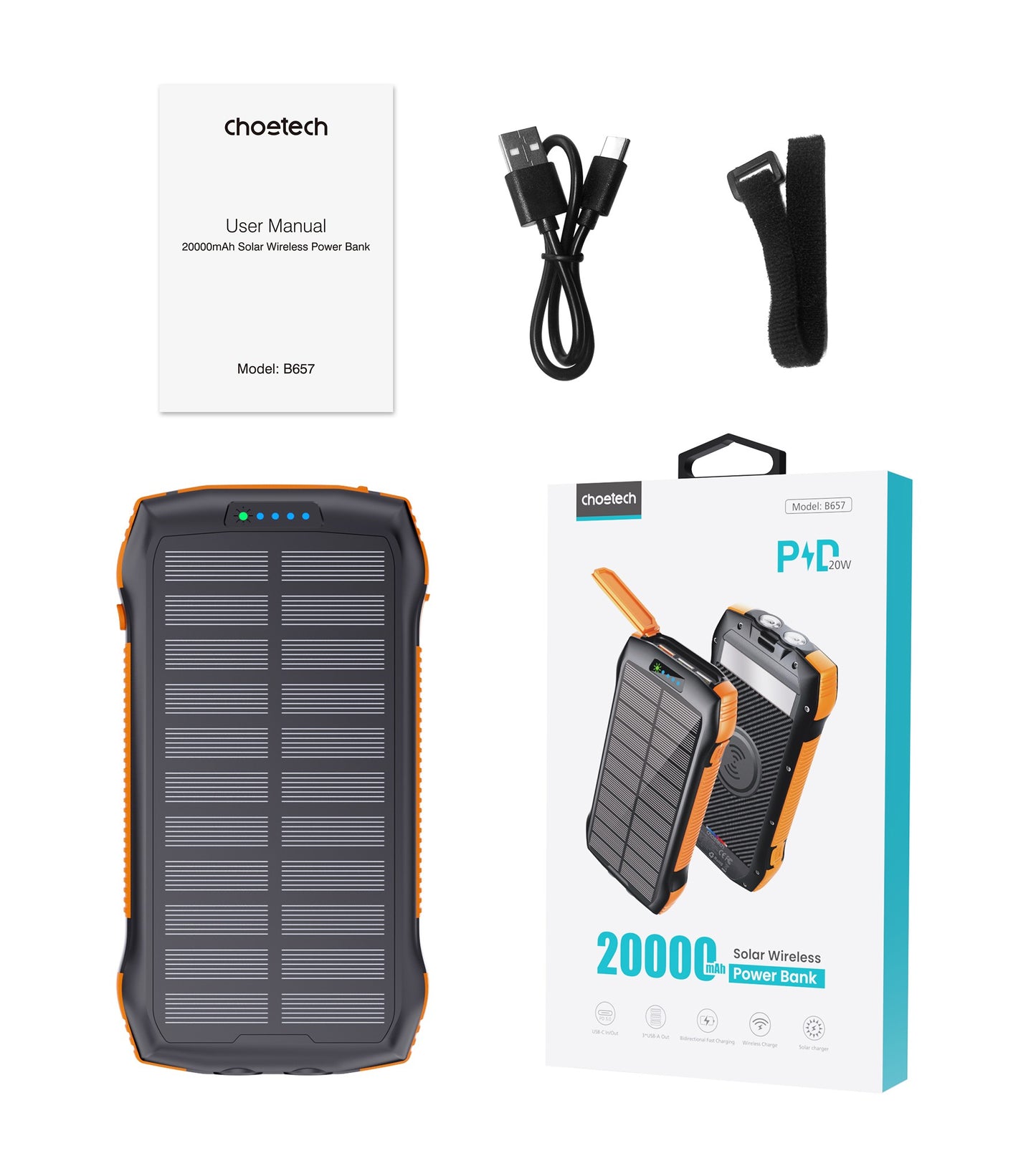 Išorinė baterija Power Bank Choetech B657 20000mAh