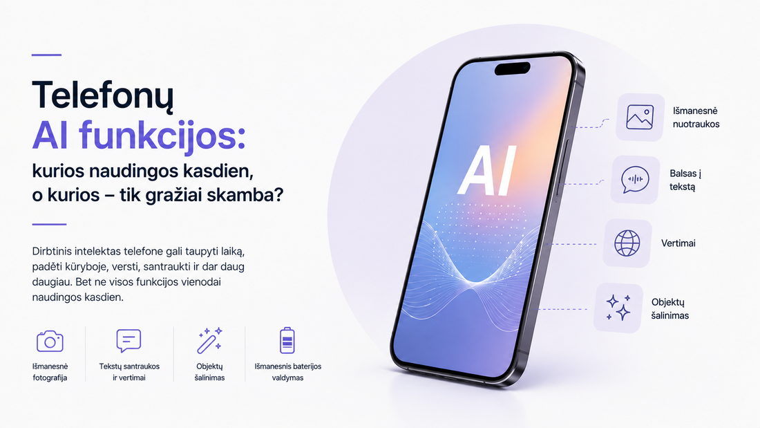 Telefonų AI funkcijos: kurios naudingos kasdien, o kurios – tik gražiai skamba?