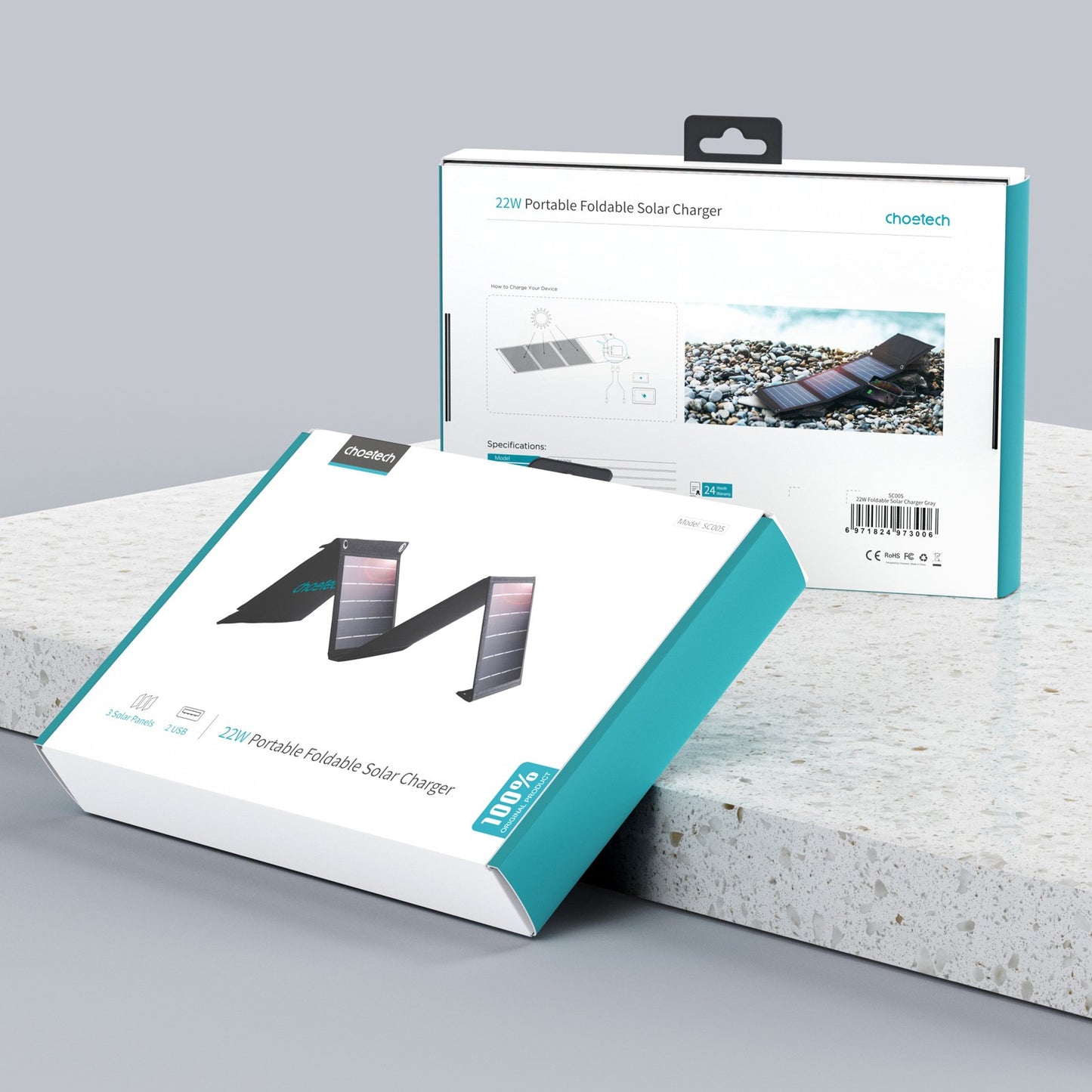 Saulės energijos įkroviklis Choetech SC005 22W 2.4A