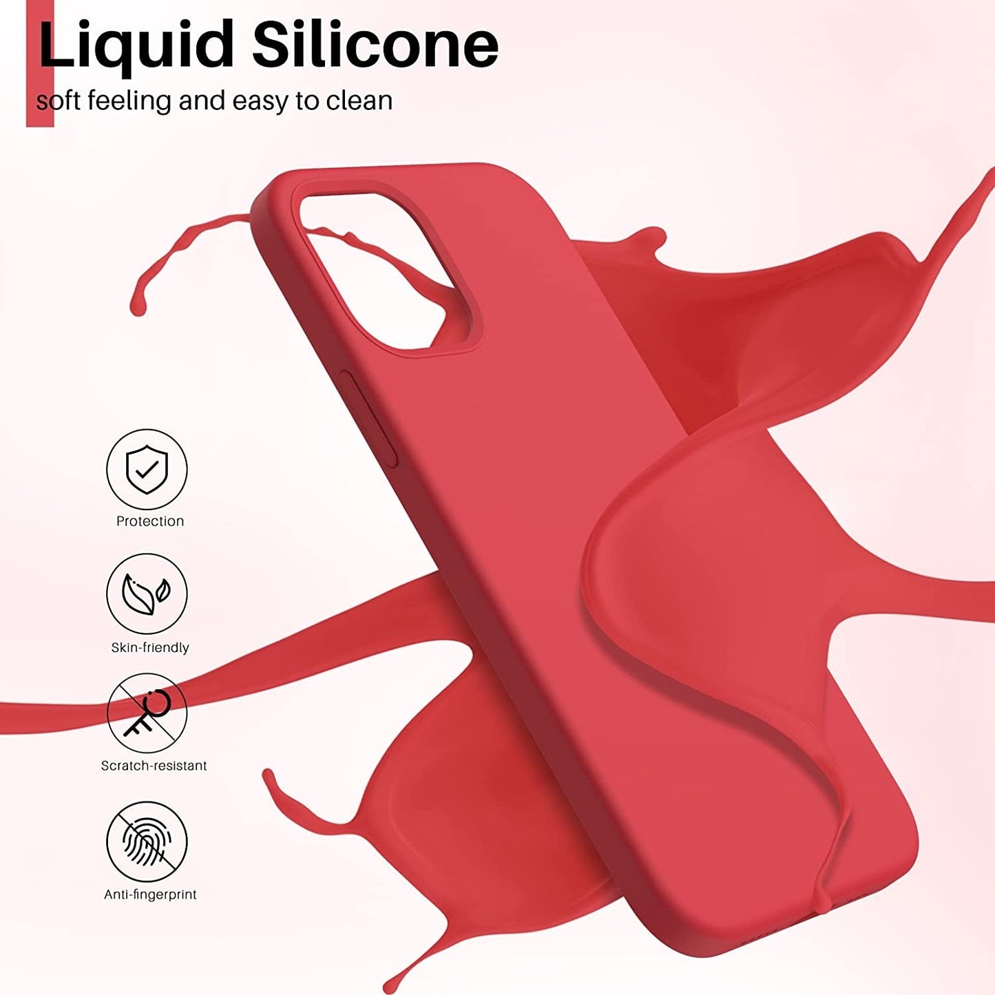 Dėklas Liquid Silicone 1.5mm Xiaomi Redmi A3 raudonas Telefonų dėklai -   