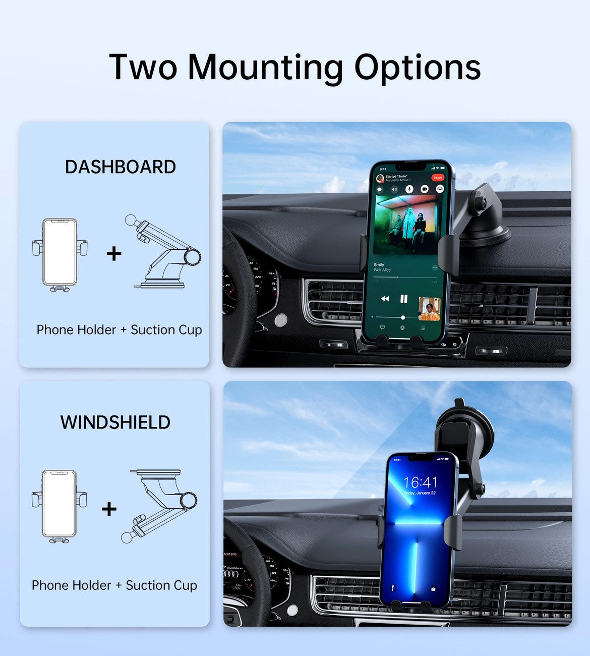 Automobilinis laikiklis-įkroviklis Choetech T203-F 15W Gravity Car Charger Holder juodas Laikikliai -   