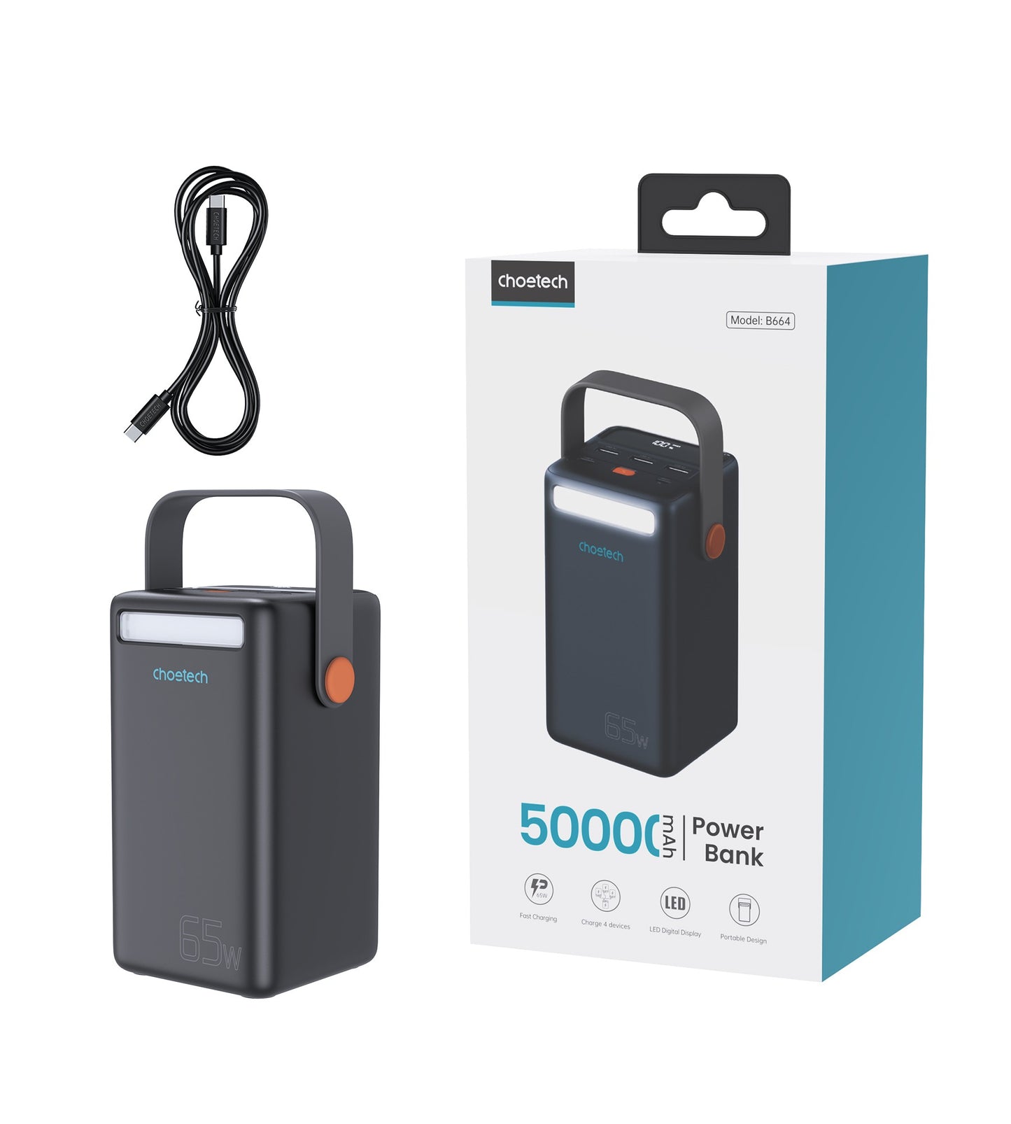 Išorinė baterija Power Bank Choetech B664 50000mAh 65W Išorinės baterijos -   