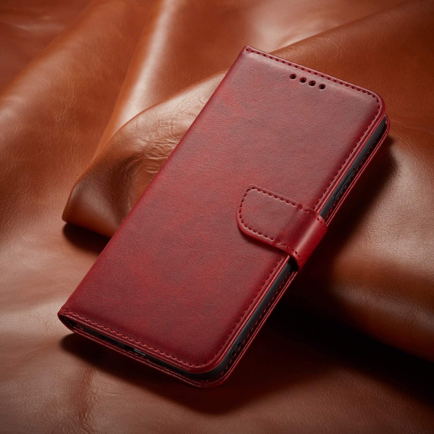 Dėklas Wallet Case Xiaomi Redmi 13 4G/Redmi 13 5G/Poco M6 4G raudonas Telefonų dėklai -   