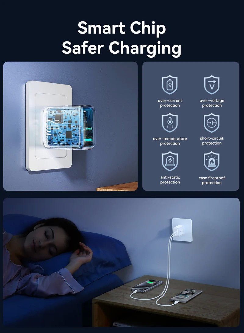 Įkroviklis Joyroom JR-TCF21 20W USB-C/USB-A baltas