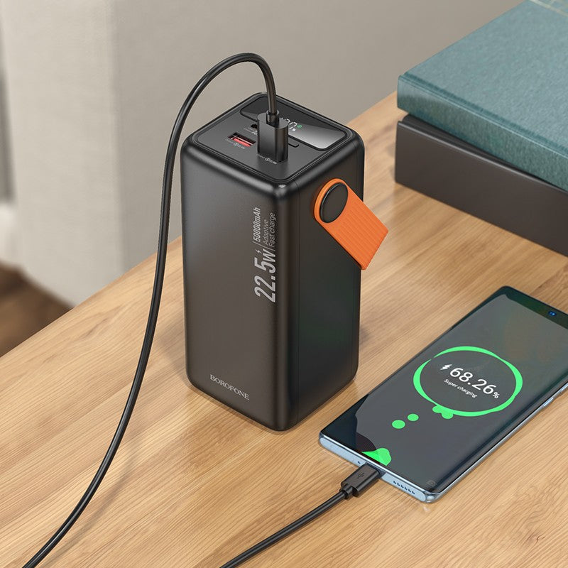 Išorinė baterija Power Bank Borofone BJ66A 22.5W+PD20W 50000mAh juoda