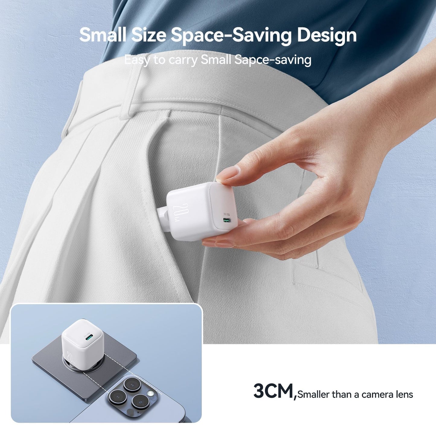 Įkroviklis Joyroom JR-TCG08 20W GaN USB-C baltas