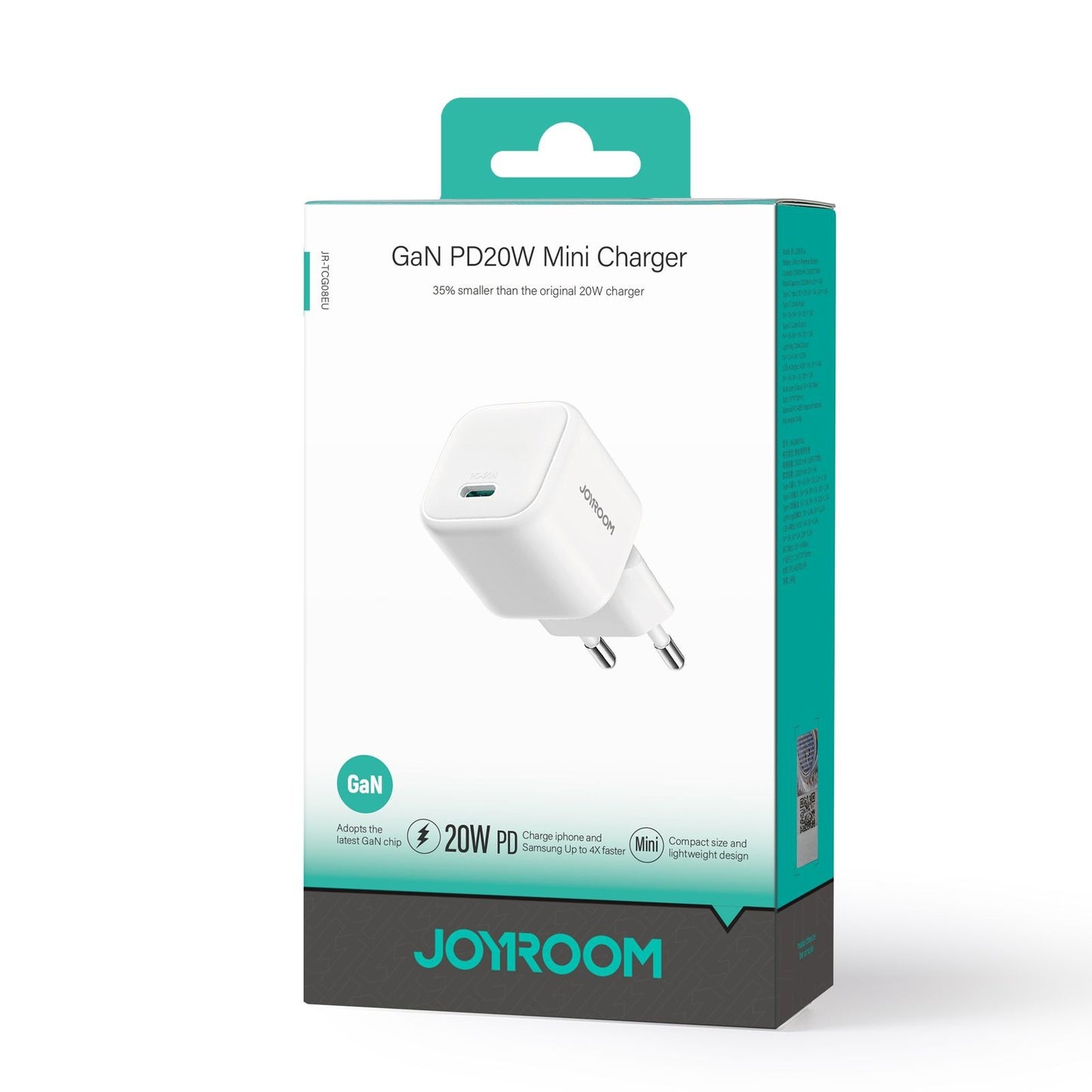 Įkroviklis Joyroom JR-TCG08 20W GaN USB-C baltas