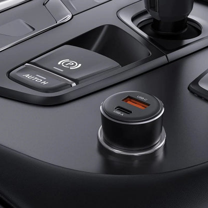 Automobilinis įkroviklis Acefast B12 60W USB-C/USB-A juodas