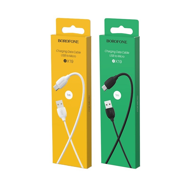 USB kabelis Borofone BX19 USB-A to MicroUSB 1.0m baltas