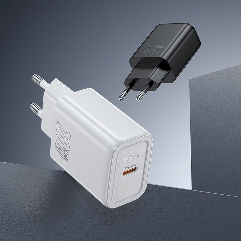 Įkroviklis Hoco N60 20W GaN USB-C + USB-C to USB-C cable 1.0m baltas