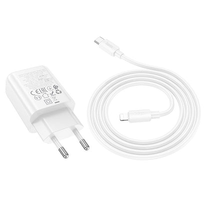 Įkroviklis Hoco N63 30W GaN USB-C/USB-A + USB-C to Lightning cable 1.0m baltas