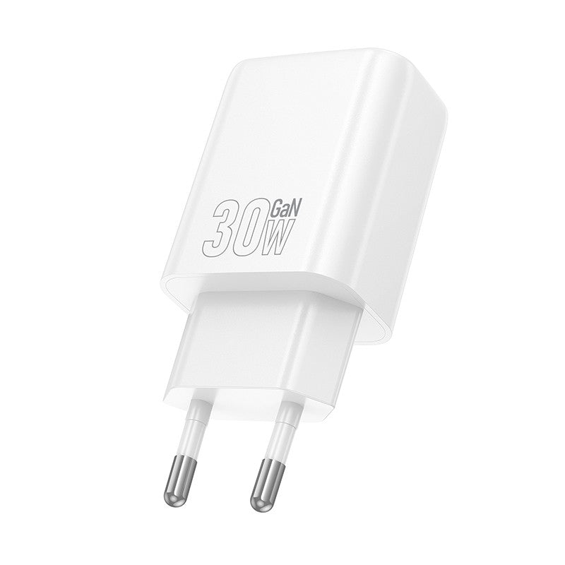 Įkroviklis Hoco N63 30W GaN USB-C/USB-A baltas