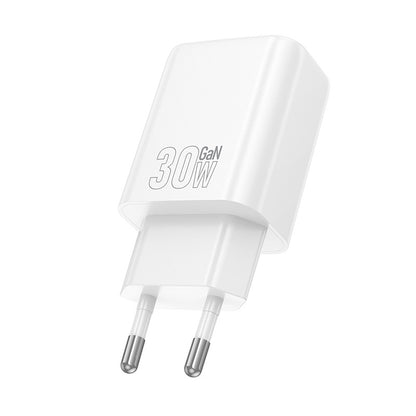 Įkroviklis Hoco N63 30W GaN USB-C/USB-A baltas