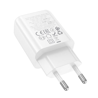 Įkroviklis Hoco N63 30W GaN USB-C/USB-A baltas