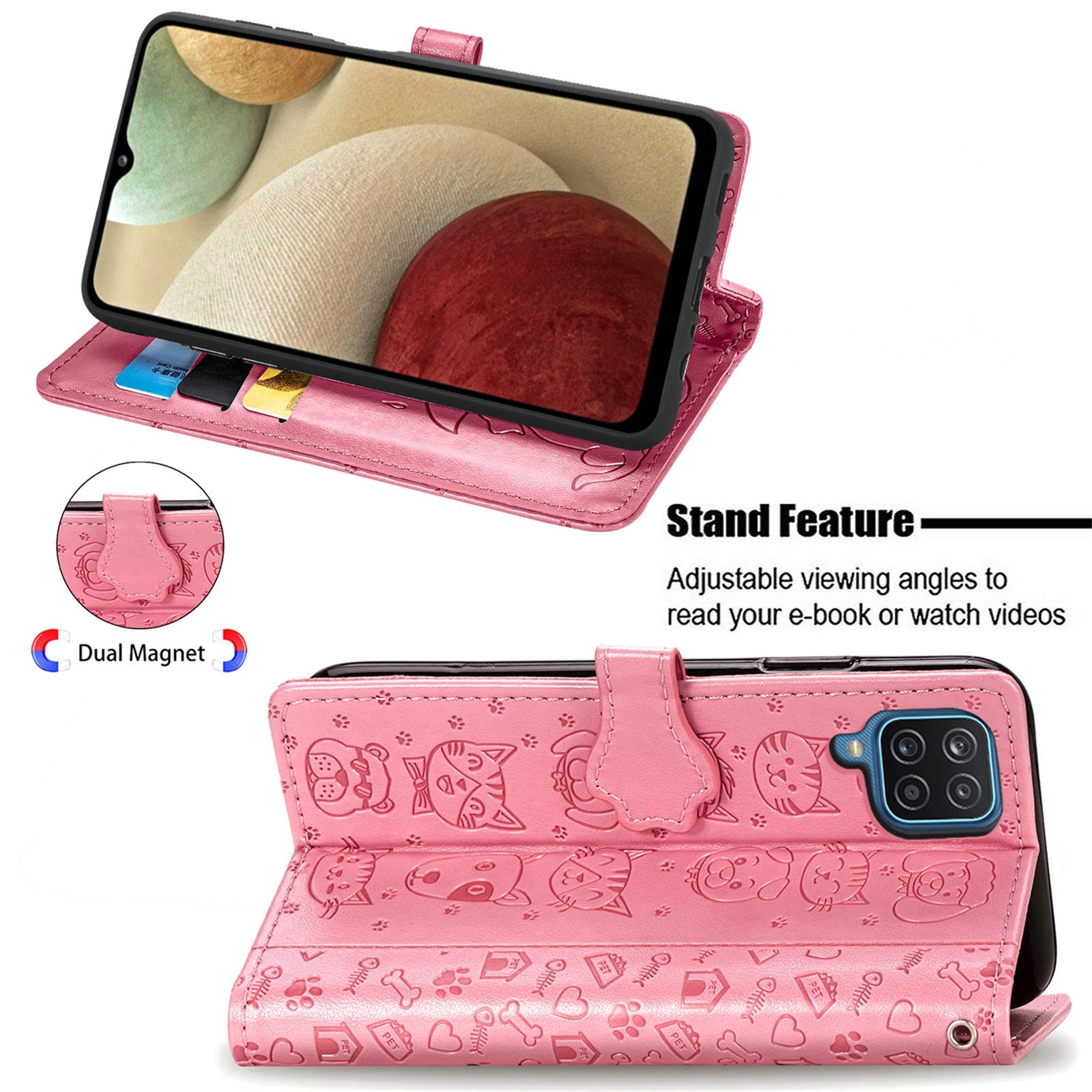 Dėklas Cat-Dog Samsung A566 A56 5G rožinis