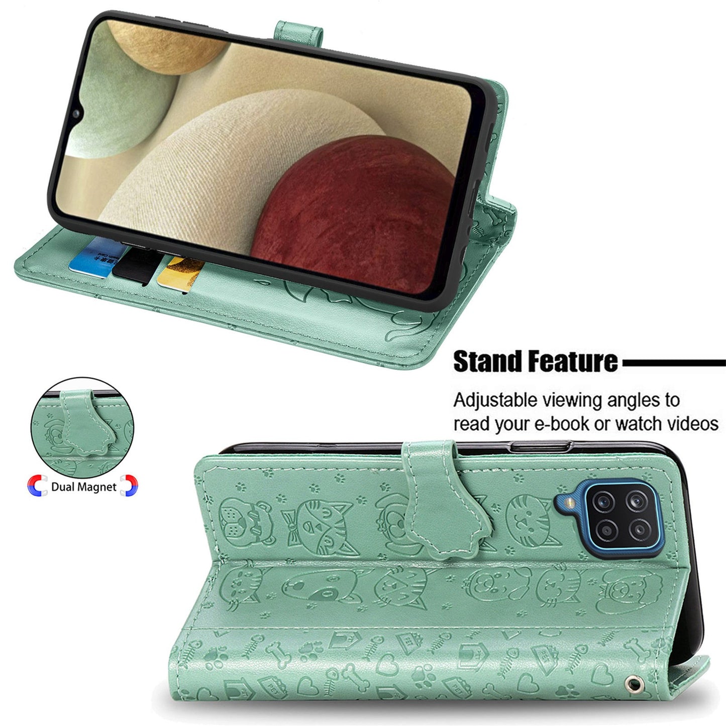 Dėklas Cat-Dog Samsung A566 A56 5G žalias