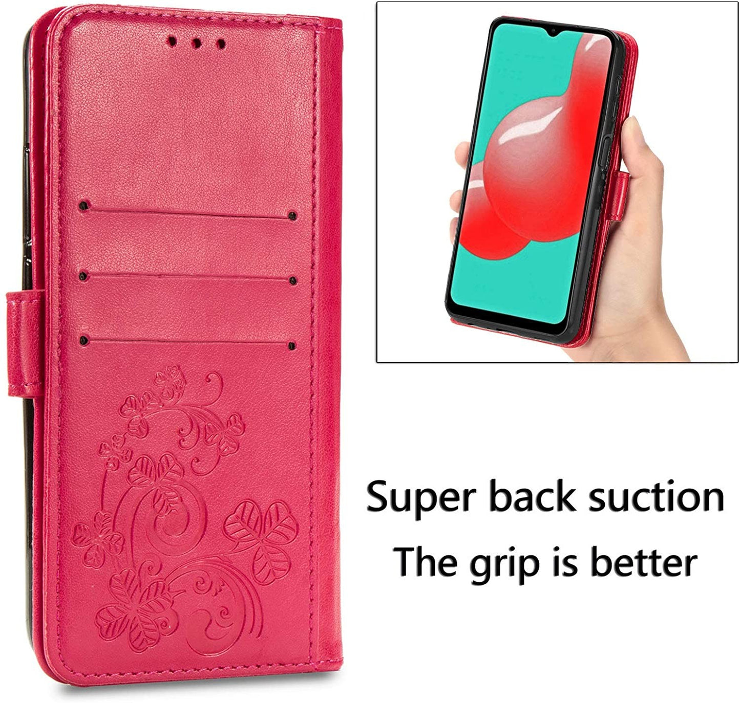 Dėklas Flower Book Samsung A566 A56 5G rožinis-raudonas