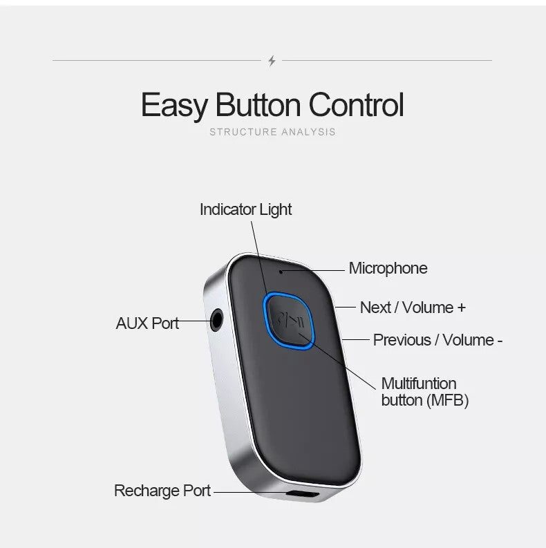 AUX Bluetooth laisvų rankų imtuvas Reach BR-1 juodas