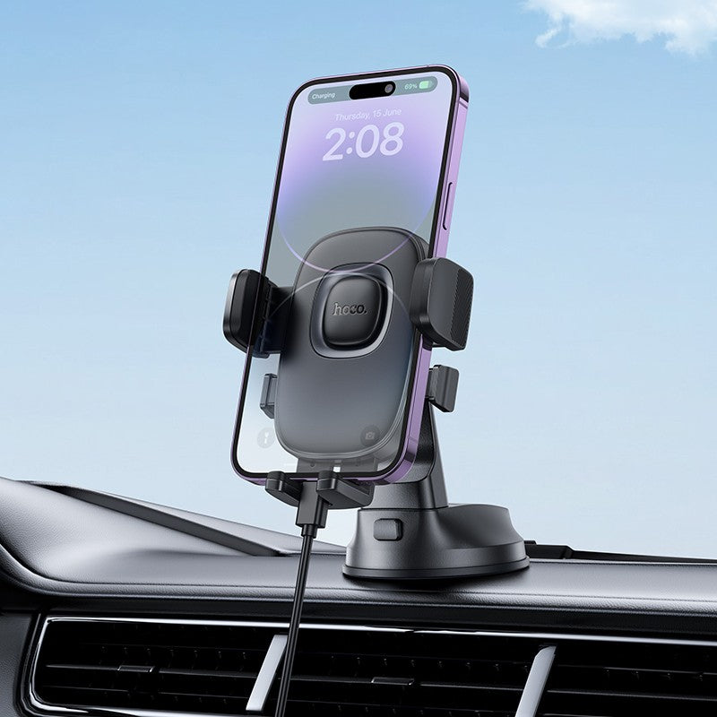 Automobilinis telefono laikiklis Hoco H76 (dashboard) juodas