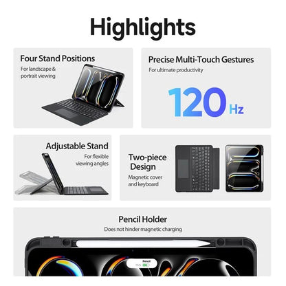 Dėklas su klaviatūra Dux Ducis DK Apple iPad Pro 13 2024/2025 juodas
