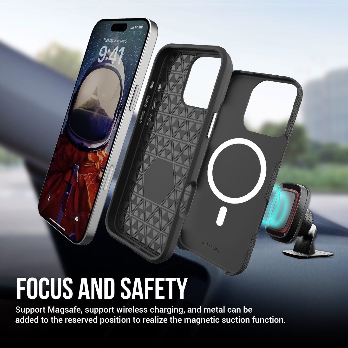 Dėklas Perfectionists Triangle Mag Case Apple iPhone 11 Pro Max juodas