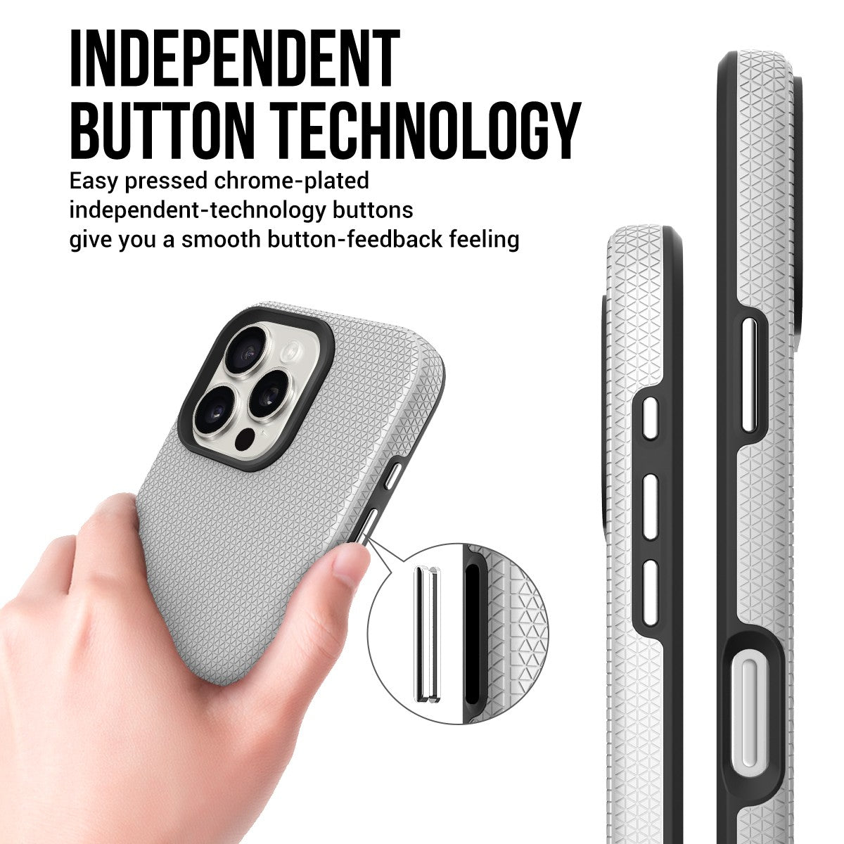 Dėklas Perfectionists Triangle Mag Case Apple iPhone 15 Pro Max sidabrinis