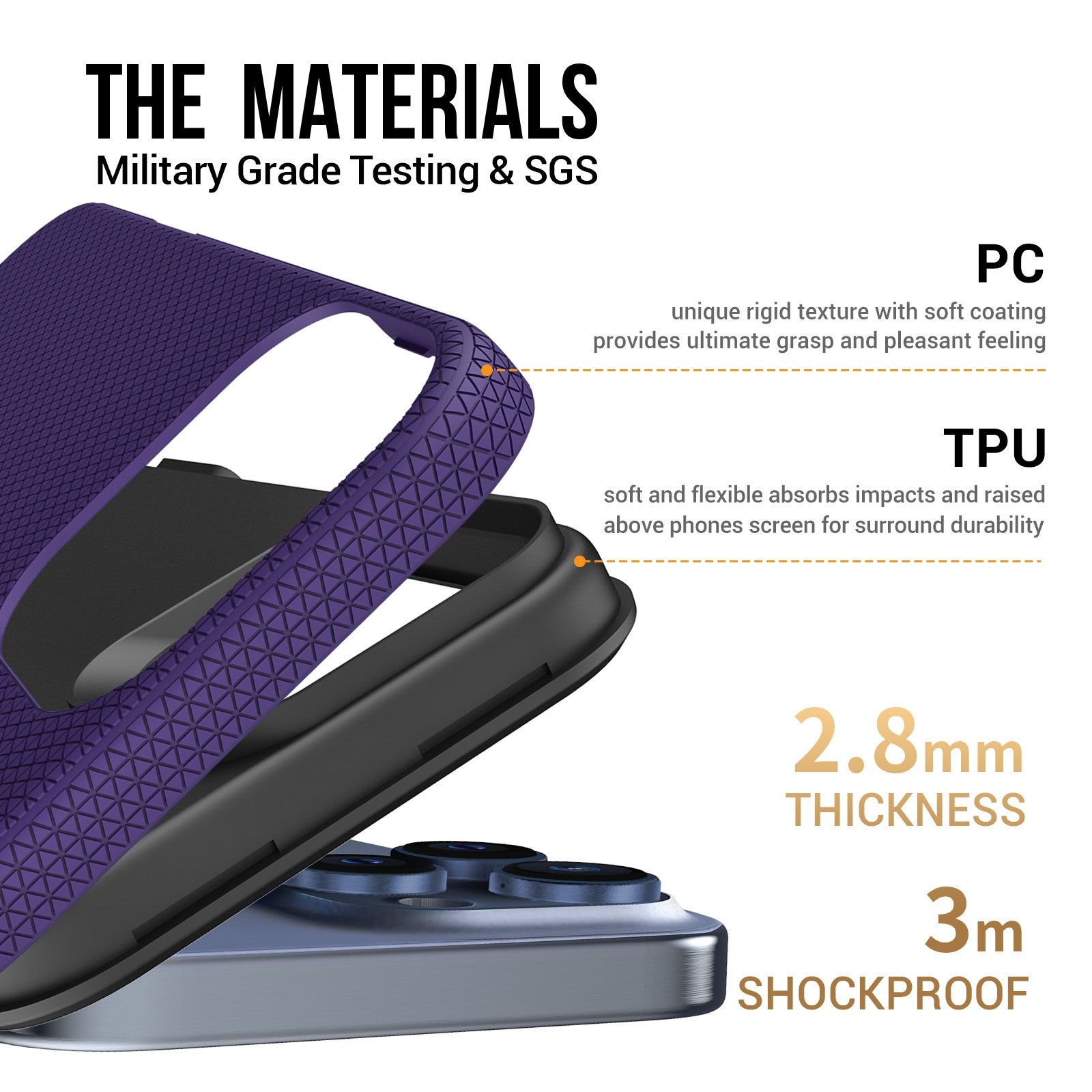 Dėklas Perfectionists Triangle Mag Case Apple iPhone 15 Pro Max violetinis