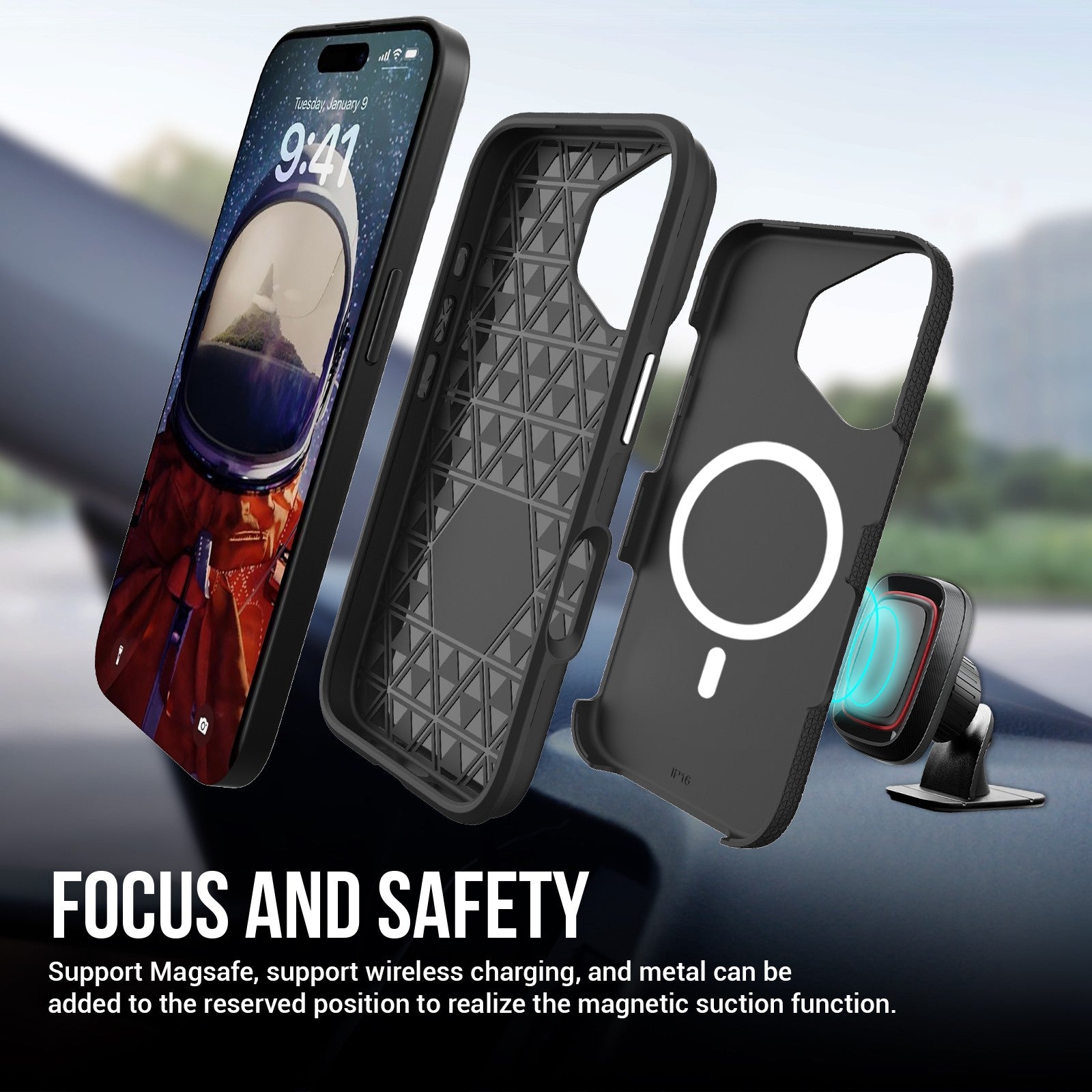 Dėklas Perfectionists Triangle Mag Case Apple iPhone 11 juodas