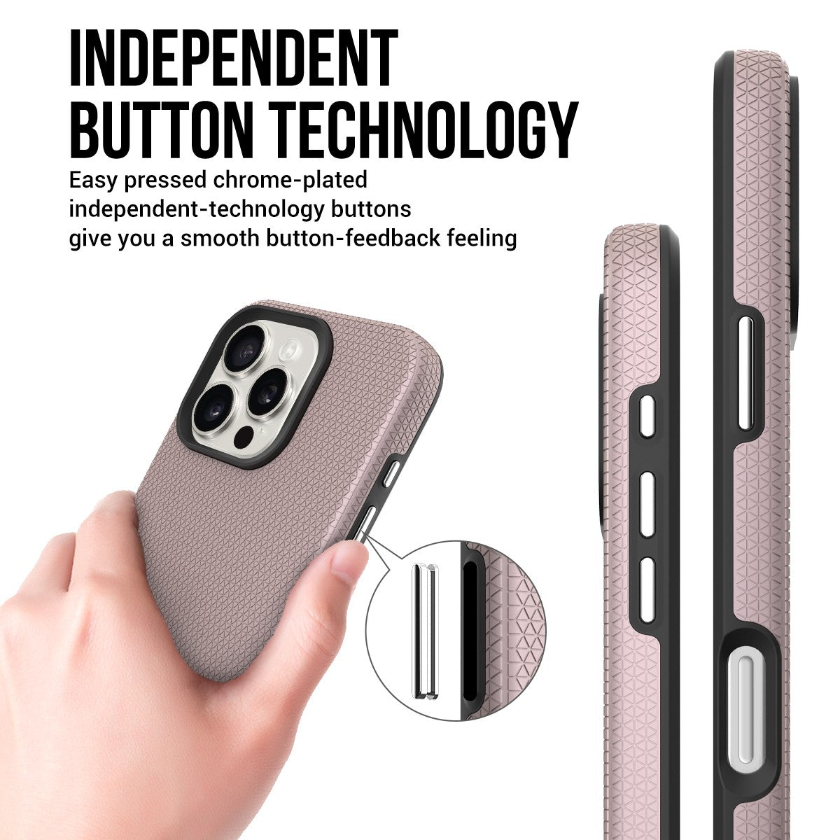 Dėklas Perfectionists Triangle Mag Case Apple iPhone 14 Pro rožinio aukso