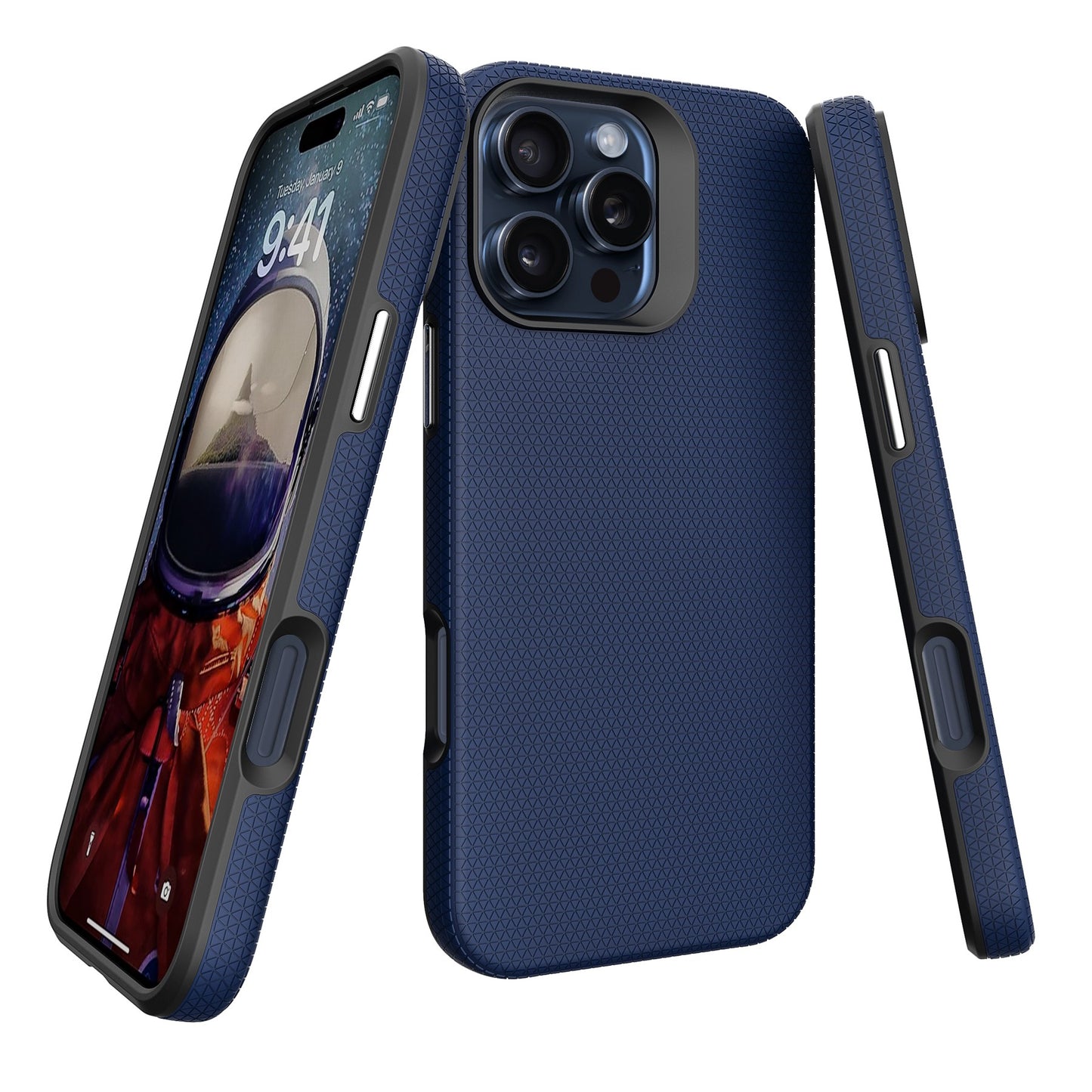 Dėklas Perfectionists Triangle Mag Case Apple iPhone 12/12 Pro tamsiai mėlynas